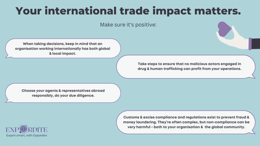 International trade impact infographic